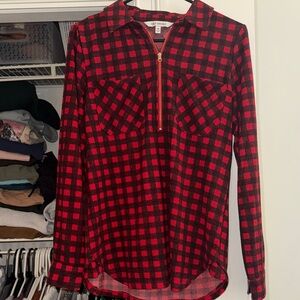 Buffalo David Bitton Red and Black Checkered Button Down Shirt